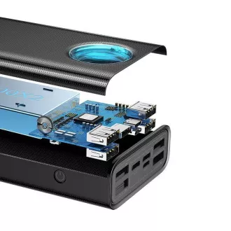 Baseus Amblight powerbank cu afișaj digital QC 30000mAh Overseas Edition   cablu Type-C/Type-C 100W 1m, negru