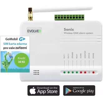 EVOLVEO Sonix - alarmă GSM fără fir (4 telecomenzi, senzor de mișcare PIR, senzor ușă / fereastră, difuzor extern, Android / iPhone EVOLVEO Sonix - alarmă GSM fără fir (4 telecomenzi, senzor de mișcare PIR, senzor ușă / fereastră, difuzor extern, Android / iPhone