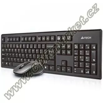 Set wireless A4tech 7100N tastatură + wireless Mouse optic V-Track, CZ/US, USB Set wireless A4tech 7100N tastatură + wireless Mouse optic V-Track, CZ/US, USB
