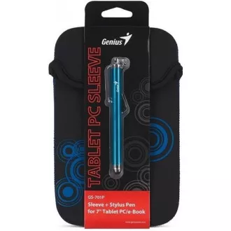 GENIUS GS-701P, husă pachet pentru Tablet PC de 7" negru + touch pen albastru