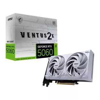 Placă video MSI VGA NVIDIA GeForce RTX 5060 8G VENTUS 2X OC, alb, RTX 5060, 8GB GDDR7, 3xDP, 1xHDMI Placă video MSI VGA NVIDIA GeForce RTX 5060 8G VENTUS 2X OC, alb, RTX 5060, 8GB GDDR7, 3xDP, 1xHDMI