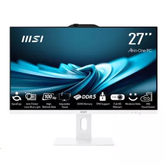 MSI PC AiO PRO AP272P 14M-887XEU, i7-14700, 27" FHD, Anti-Glare, Netactil, 16GB, 1TB SSD, N/A, Fără sistem de operare, Alb