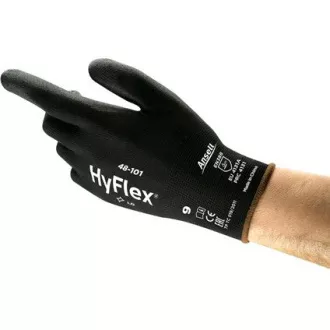 Mănuși acoperite ANSELL HYFLEX 48-101, negre, mărimea 10