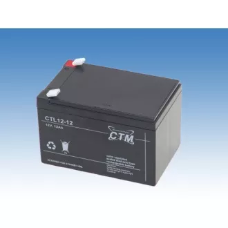 Baterie - CTM CTL 12-12L (12V/12Ah - Faston 250), durata de viață 10-12 ani
