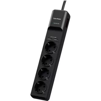 CyberPower Surge Buster™ 4 prize, 2xUSB, 1,8 m, germană, nou CyberPower Surge Buster™ 4 prize, 2xUSB, 1,8 m, germană, nou