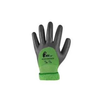 Mănuși CXS DOUBLE ROXY WINTER, iarnă, acoperite cu nitril, negru-verde, mărimea 10