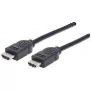 Cablu MANHATTAN High Speed HDMI 4K, 3D, de sex masculin la masculin, ecranat, negru, 1,8 m