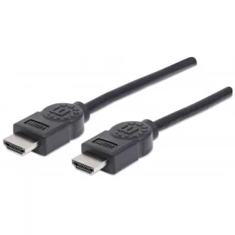 Cablu MANHATTAN High Speed HDMI 4K, 3D, de sex masculin la masculin, ecranat, negru, 1,8 m