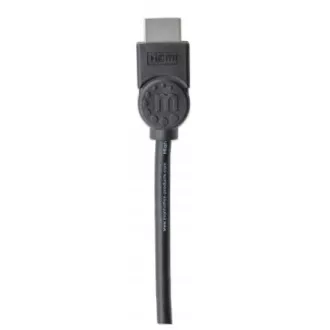 Cablu MANHATTAN High Speed HDMI 4K, 3D, de sex masculin la masculin, ecranat, negru, 1,8 m
