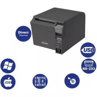 Imprimanta de marcat EPSON TM-T70II, USB + serial, negru, cutter, cu alimentare Imprimanta de marcat EPSON TM-T70II, USB + serial, negru, cutter, cu alimentare