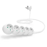 Cablu prelungitor CONNECT IT 230V, 5 prize, 2 m, fără întrerupător (alb)