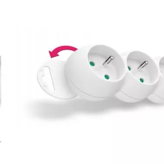 Cablu prelungitor CONNECT IT 230V, 5 prize, 2 m, fără întrerupător (alb)