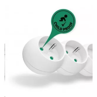 Cablu prelungitor CONNECT IT 230V, 5 prize, 2 m, fără întrerupător (alb)