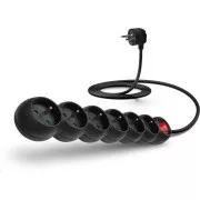 Cablu prelungitor CONNECT IT 230 V, 6 prize, 5 m, cu întrerupător (negru)