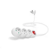 Cablu prelungitor CONNECT IT 230 V, 3 prize, 1, 5 m, cu întrerupător (alb)