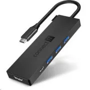 CONNECT IT USB-C hub, 5in1 (USB-C, 3xUSB-A, HDMI), extern, antracit, antracit
