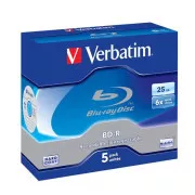 VERBATIM BD-R SL (pachet de 5) Blu-Ray / Jewel / 6x / 25GB
