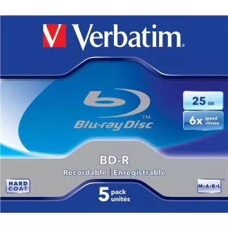 VERBATIM BD-R SL (pachet de 5) Blu-Ray / Jewel / 6x / 25GB VERBATIM BD-R SL (pachet de 5) Blu-Ray / Jewel / 6x / 25GB