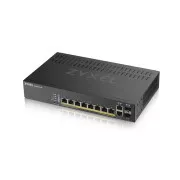 Zyxel GS1920-8HPV2 Comutator Smart Managed PoE Switch cu 10 porturi, 8x gigabit RJ45, 2x gigabit RJ45/SFP, 130W pentru PoE