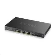 Zyxel GS2220-28HP 28 porturi L2 Managed Gigabit PoE Switch, 24x gigabit RJ45, 4x gigabit RJ45/SFP, PoE 375 W