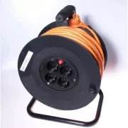 PREMIUMCORD Prelungitor 230V tambur 50m, 4 prize, negru