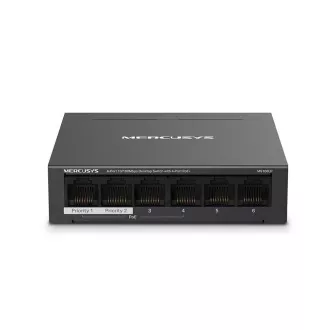 Comutator MERCUSYS MS106LP (6x100Mb/s, 4xPoE+, 40W, fără ventilator)