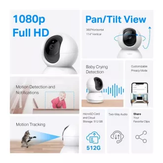 Cameră pentru casă/interioară TP-Link Tapo C200C, (2MP, Full HD 1080p, IR 12m, WiFi, microSD)