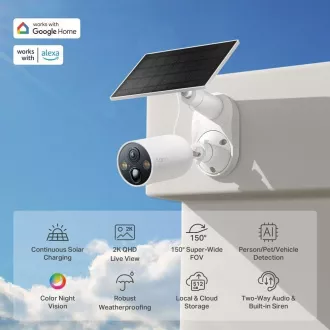 TP-Link Tapo C425 KIT cameră C425 + panou solar A201 (4MP, 2K QHD, 1440p, IR 15m, WiFi, card micro SD, IP66)