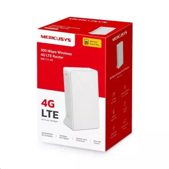 Router Mercusys MB112-4G WiFi4 (N300, 4G LTE, 2,4 GHz, 1x100 Mb/s LAN/WAN, 1x100 Mb/s LAN, 1xnanoSIM)