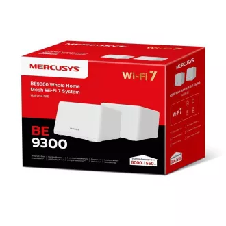 MERCUSYS Halo H47BE (pachet de 2) WiFi7 Mesh (BE9300, 2,4GHz/5GHz/6GHz, 3x2, 5GbELAN/WAN)