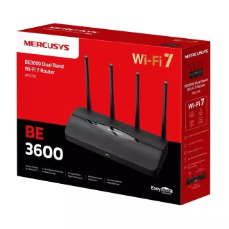 Router MERCUSYS MR27BE EasyMesh WiFi7 (BE3600, 2,4GHz/5GHz, 1x2, 5GbEWAN, 1x2, 5GbELAN, 2xGbE)