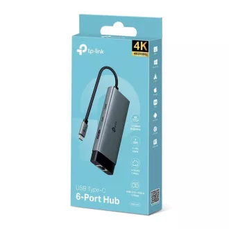 Hub USB-C TP-Link UH6120C 6 în 1 (2xUSB 3.2Gen1, 1xUSB-C 3.2Gen1, 1xGbE, 1xHDMI, PD 100W)