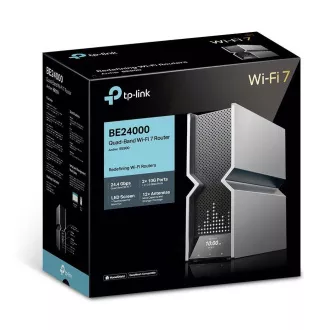 Router TP-Link Archer BE900 OneMesh/EasyMesh WiFi7 (BE24000, 2 porturi, 4GHz/5GHz/6GHz, 1x10GbELAN/WAN, 1xSFP+/10GbEWAN/LAN, 4x2, 5GbE)