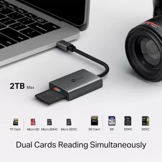 Cititor de carduri TP-Link UA440C (1xUSB-C3.2Gen1, 1xmicroSD, 1xSD)