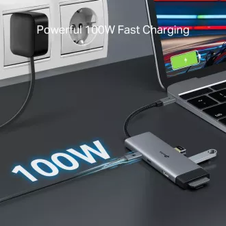 Hub USB-C TP-Link UH7020C 7 în 1 (2x USB 3.2 Gen 1, 1xUSB-C 3.2 Gen 1, 1xHDMI, 1xSD, 1xmicroSD, PD 100W)