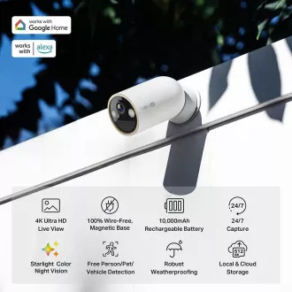 Cameră de exterior TP-Link Tapo C460 (8MP, 4K, 2160p, IR 15m, WiFi, card micro SD, IP66) Cameră de exterior TP-Link Tapo C460 (8MP, 4K, 2160p, IR 15m, WiFi, card micro SD, IP66)