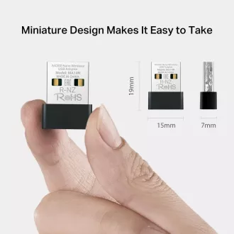 Adaptor nano USB MERCUSYS MA14N WiFi6 (AX300, 2.4GHz, USB2.0)