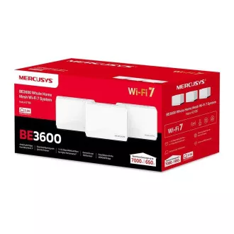 MERCUSYS Halo H27BE (pachet de 3) WiFi7 Mesh (BE3600, 2.4GHz/5GHz, 1x2, 5GbELAN/WAN, 2xGbELAN/WAN)