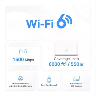 MERCUSYS Halo H60X (pachet de 1) WiFi6 Mesh (AX1500, 2.4GHz/5GHz, 3xGbELAN/WAN (1 unitate XR)