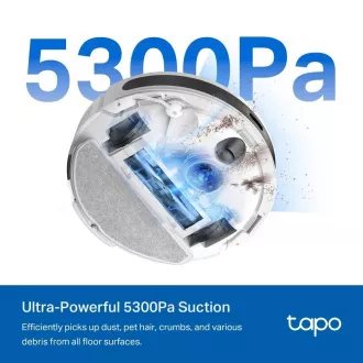 Aspirator robot TP-Link Tapo RV20 Max cu mop (LiDAR, 2.4 GHz, BT, alb)