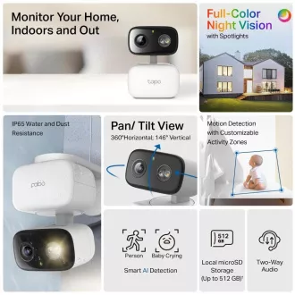 Cameră de exterior TP-Link Tapo C206 (2MP, 1080p, IR 12m, WiFi, card micro SD)