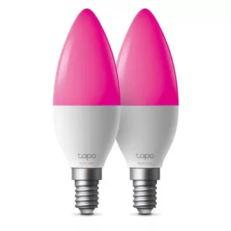 Bec LED inteligent WiFi TP-Link Tapo L430C (pachet de 2) cu intensitate reglabilă (color, 2500K-6500K, 470lm, 2.4GHz, E14)