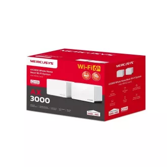 MERCUSYS Halo H85X (pachet de 2) WiFi6 Mesh (AX3000, 2.4GHz/5GHz, 1x2, 5GbELAN/WAN, 2xGbELAN/WAN)