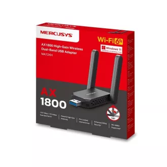 Adaptor USB MERCUSYS MA72XH WiFi6 (AX1800, 2.4GHz/5GHz, USB3.0)