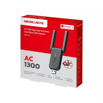 Adaptor USB MERCUSYS MA32H WiFi5 (AC1300, 2.4GHz/5GHz, USB3.0) Adaptor USB MERCUSYS MA32H WiFi5 (AC1300, 2.4GHz/5GHz, USB3.0)
