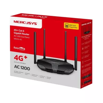 Router Mercusys MB235-4G WiFi5 EasyMesh (AC1200, 4G LTE Cat6, 2.4GHz/5GHz, 1xGbE LAN/WAN, 3xGbE LAN, 1xnanoSIM) Router Mercusys MB235-4G WiFi5 EasyMesh (AC1200, 4G LTE Cat6, 2.4GHz/5GHz, 1xGbE LAN/WAN, 3xGbE LAN, 1xnanoSIM)