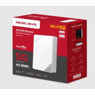 Router Mercusys MB520-5G WiFi6 EasyMesh (AX3000, 5G, 4G LTE, 2.4GHz/5GHz, 1x2, LAN/WAN 5GbE, 1xLAN GbE, 1xRJ11, 1xnanoSIM)