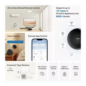 Hub IoT inteligent WiFi TP-Link Tapo H110 cu infraroșu (2.4GHz, BT, certificat Matter)