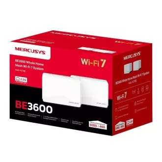 MERCUSYS Halo H27BE (pachet de 2) WiFi7 Mesh (BE3600, 2.4GHz/5GHz, 1x2, 5GbELAN/WAN, 2xGbELAN/WAN)