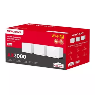 MERCUSYS Halo H85X (pachet de 3) WiFi6 Mesh (AX3000, 2.4GHz/5GHz, 1x2, 5GbELAN/WAN, 2xGbELAN/WAN)